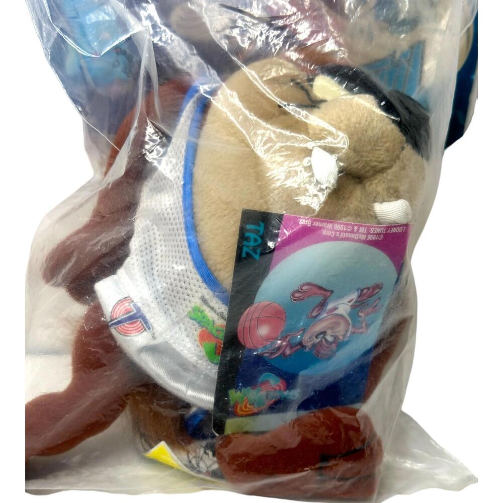 Vintage 1996 McDonalds Warner Bros Space Jam TAZ Plush Toy Sealed Michael Jordan - Picture 4 of 7